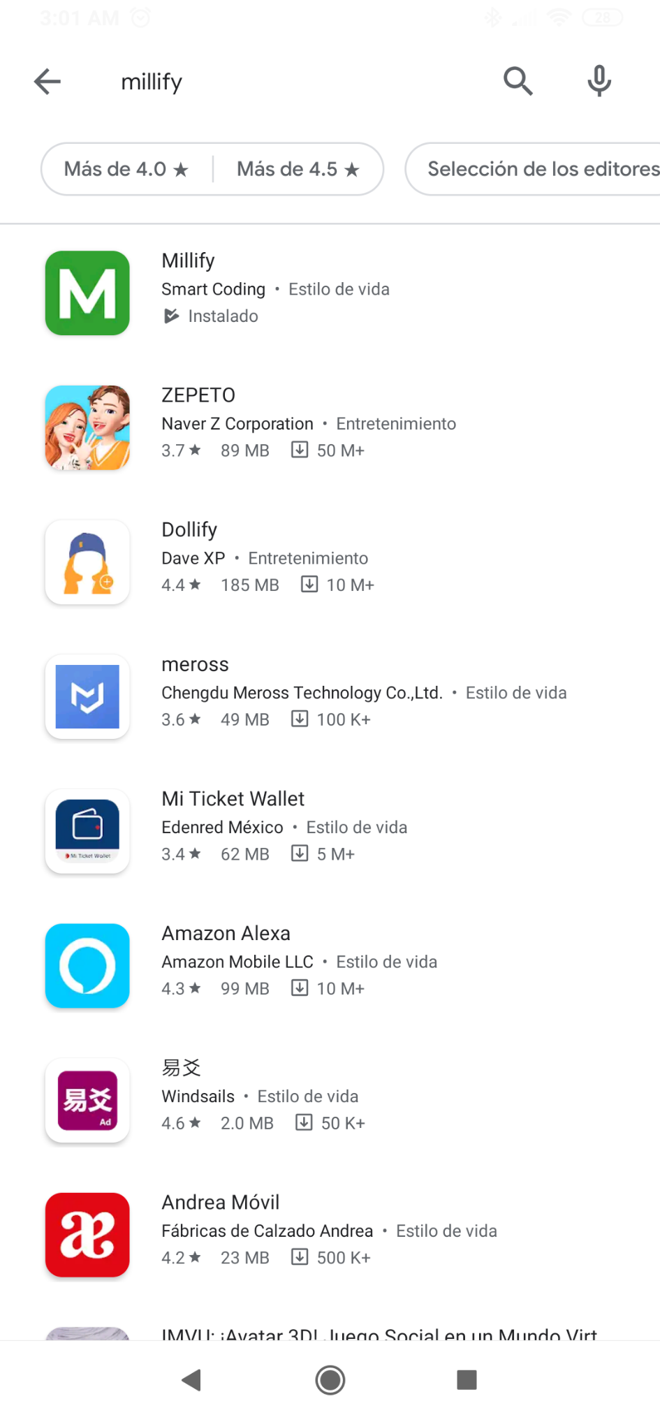 millify aplicación